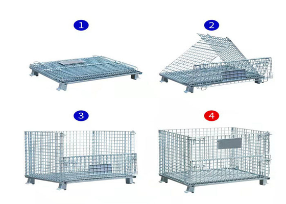 Fio dobrável móvel Mesh Cage With Roller Butterfly do empilhador 5mm