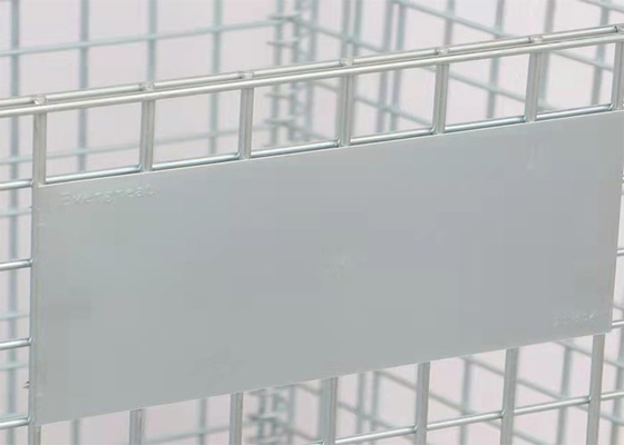 Logística dobrável branca de prata de Mesh Cage Electrostatic Spraying Turnover do fio de 6,4 milímetros expressa