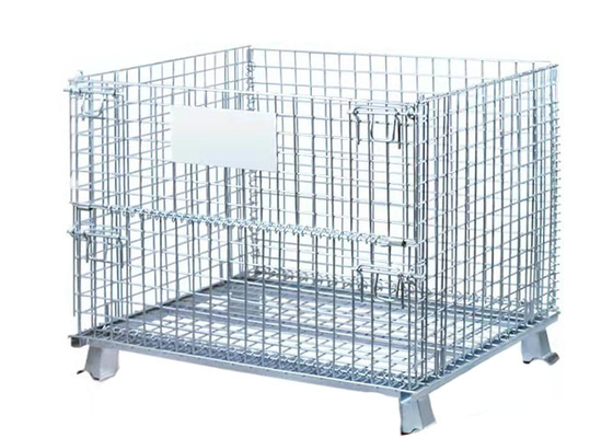 Caixa 6.0mm dobrável resistente de Mesh Container Cage Express Transfer do fio da impressão digital